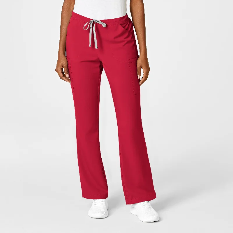 Printing decoration PRO Women's Moderate Flare Leg Scrub Pant - Red