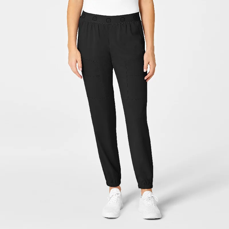Low-key Luxury PRO Women's Slim Cargo Jogger Scrub Pant - Black