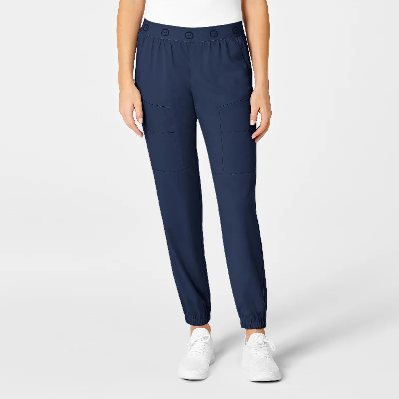 High-quality Fabrics PRO Women's Slim Cargo Jogger Scrub Pant - Navy