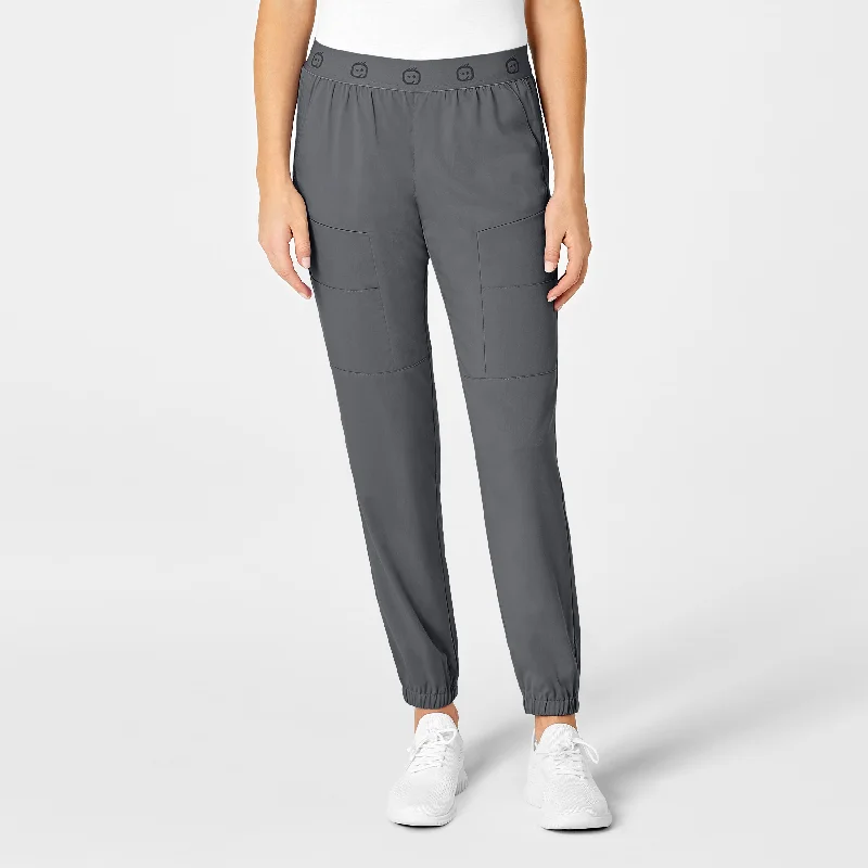 Unique Design PRO Women's Slim Cargo Jogger Scrub Pant - Pewter