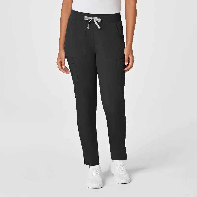 Luxury Temperament PRO Women's Slim Leg Cargo Scrub Pant - Black