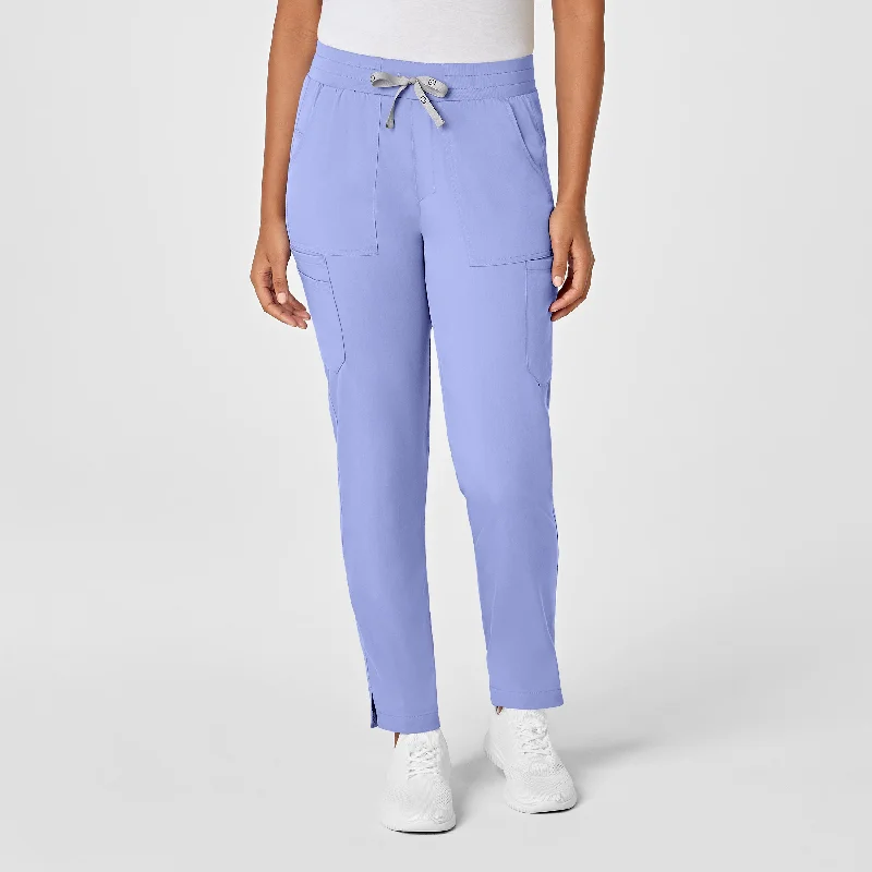 Playful Style PRO Women's Slim Leg Cargo Scrub Pant - Ceil Blue