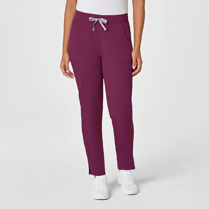 Street Cool PRO Women's Slim Leg Cargo Scrub Pant - Wine