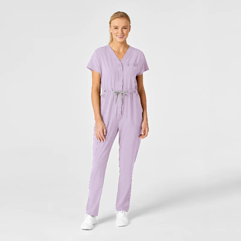 Personalized Series RENEW Women's Zip Front Jumpsuit - Pastel Lilac