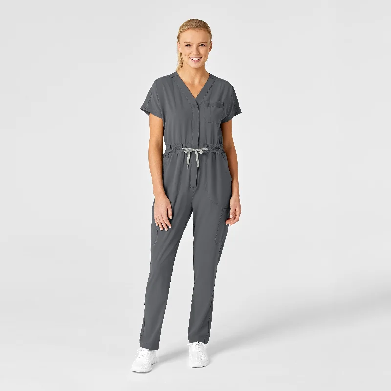 High-end Fashion RENEW Women's Zip Front Jumpsuit - Pewter