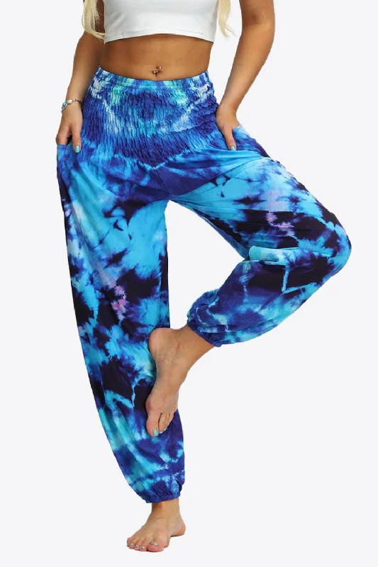 Soft Wear Tie-Dye Smocked Joggers