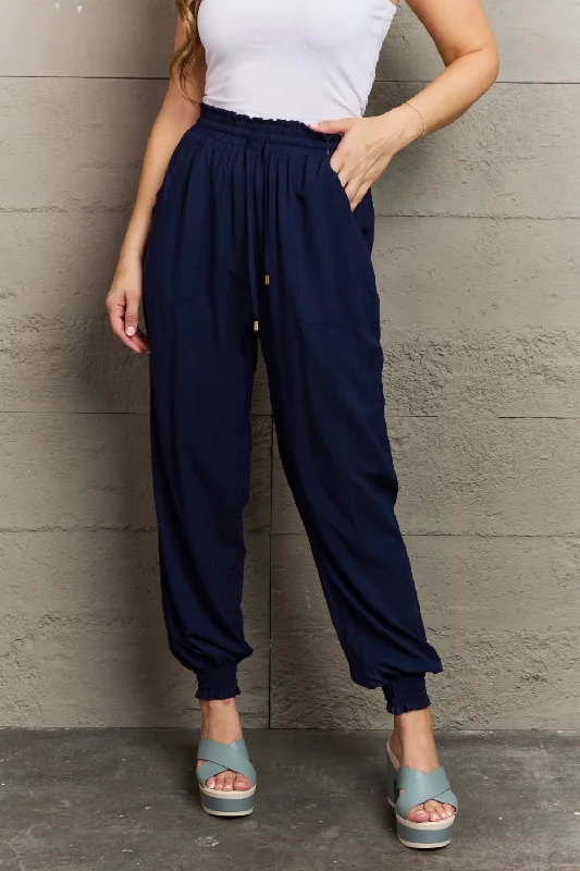 Sports Style Tied Long Joggers with Pockets