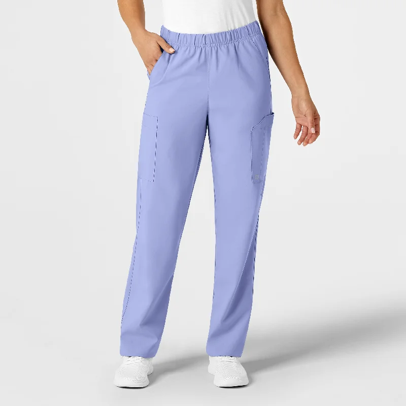 Luxury Fashion W123 Unisex Multi-Cargo Scrub Pant - Ceil Blue