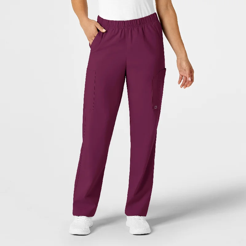 Classic Design W123 Unisex Multi-Cargo Scrub Pant - Wine