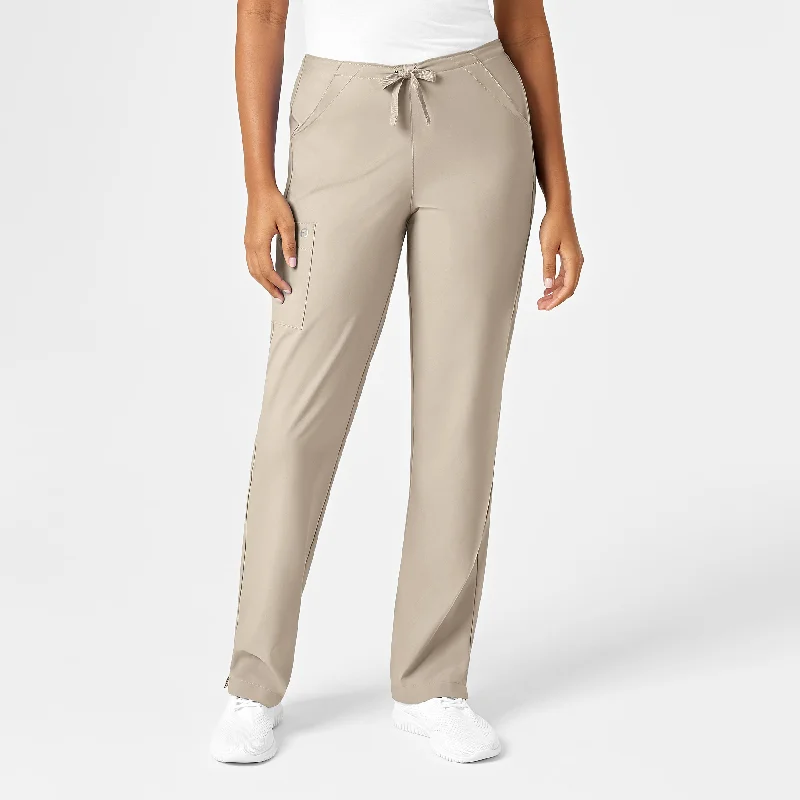 Elegant Comfort W123 Women's Drawstring Scrub Pant - Khaki
