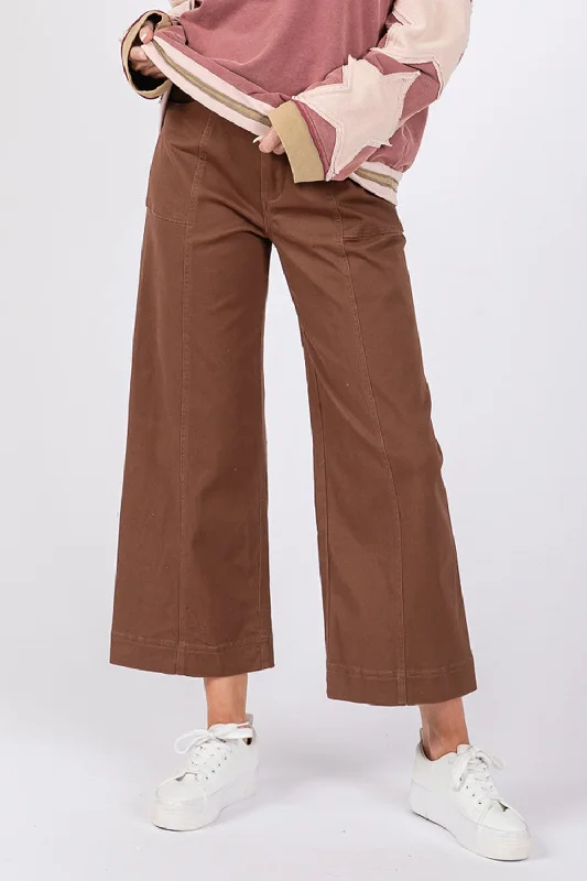 Simple And Comfortable Wide Leg Cropped Pants