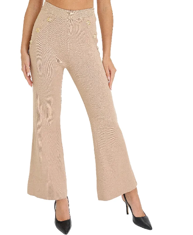 Casual And Casual Wide Leg Pants w/ Button Accents