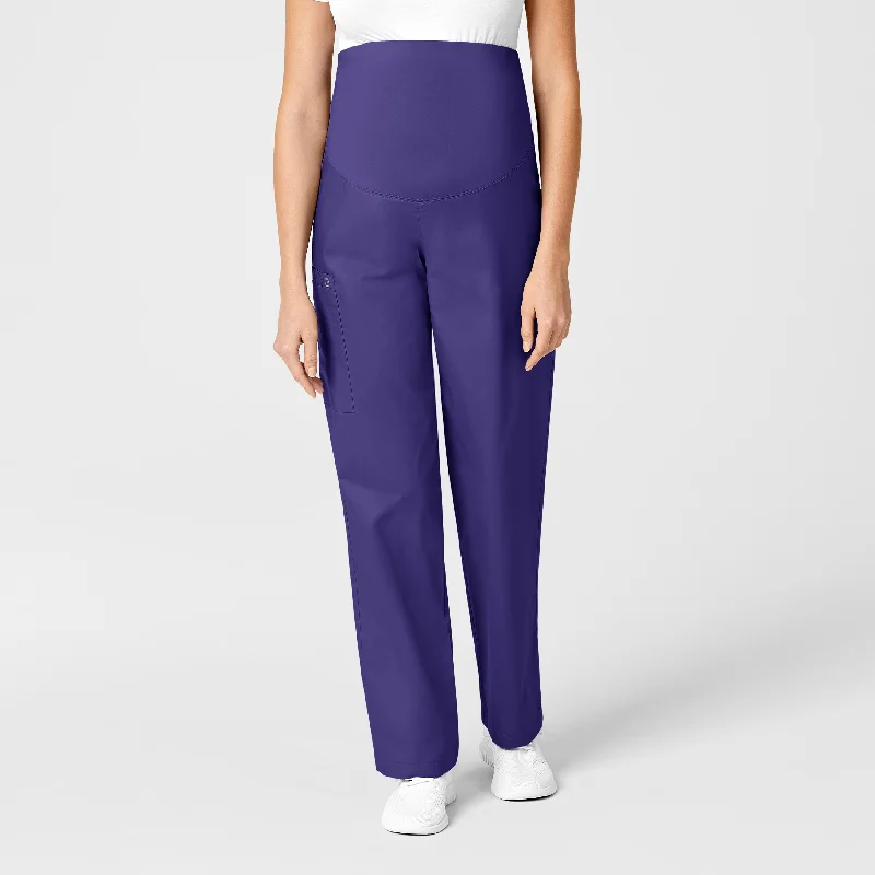 Trendy Casuals WonderWORK Maternity Cargo Scrub Pant - Grape