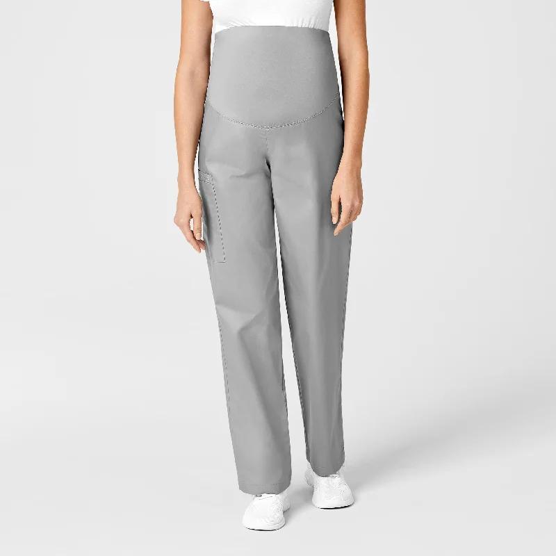 Comfy Chic WonderWORK Maternity Cargo Scrub Pant - Grey